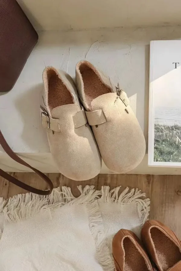 Round Head Suede Birkenstock Shoes Flat Shoes