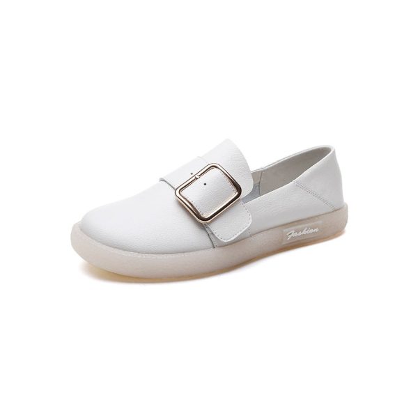 Comfortable Spring Leather Sneakers Flat Shoes