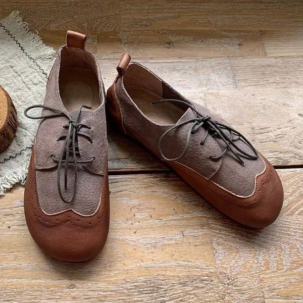 Alternative view of Handmade Oxford Style Retro Flats Flat Shoes