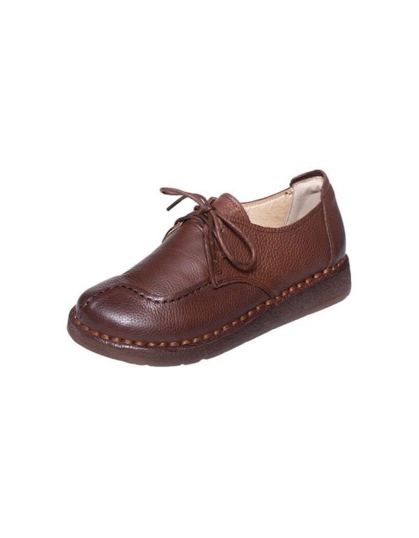 Handmade Soft Leather Retro Flat Shoes Flat Shoes