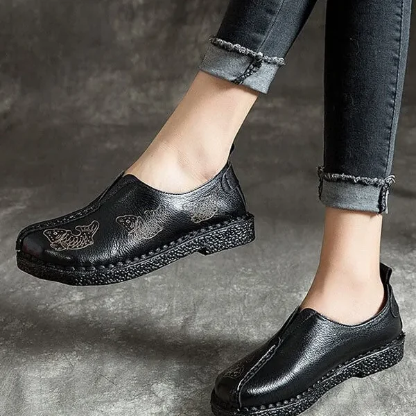 Cow Tendon Handmade Retro Leather Flat Shoes Flat Shoes