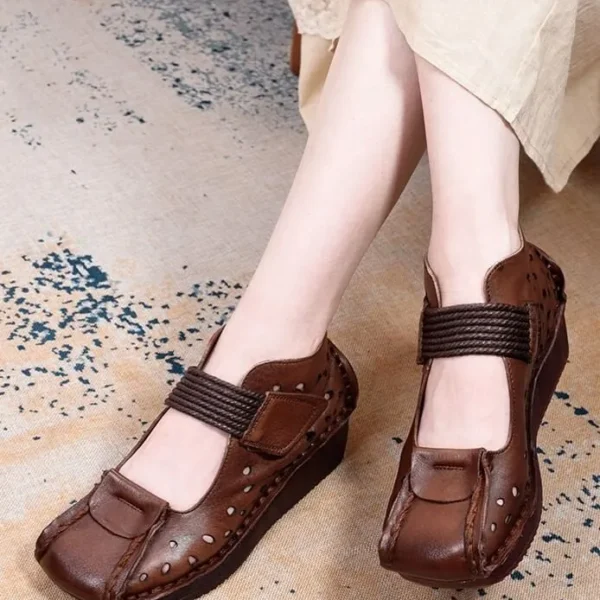 Cow Tendon Retro Leather Handmade Shoes Flat Shoes