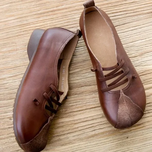 Handmade Comfortable Spring Leather Flats Flat Shoes