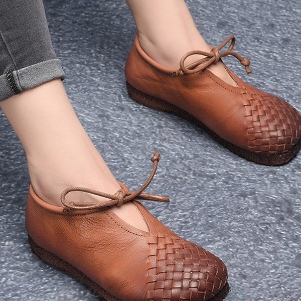 Handmade Woven Retro Flats Flat Shoes