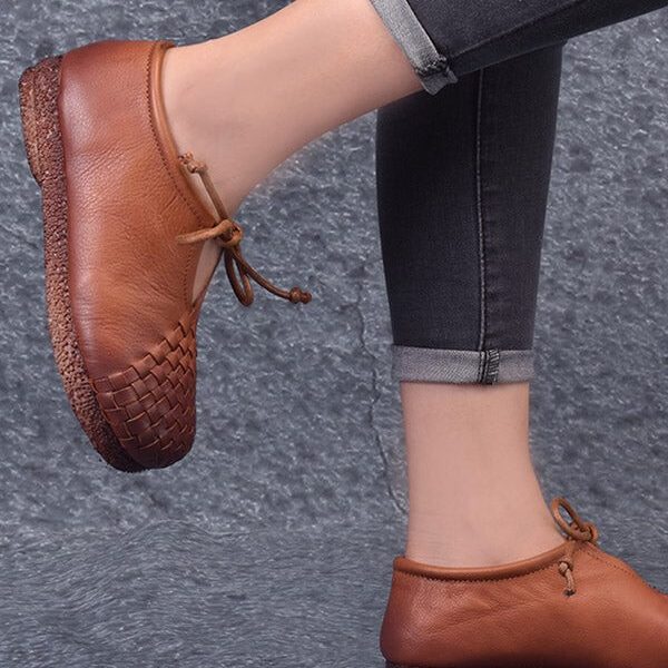 Alternative view of Handmade Woven Retro Flats Flat Shoes