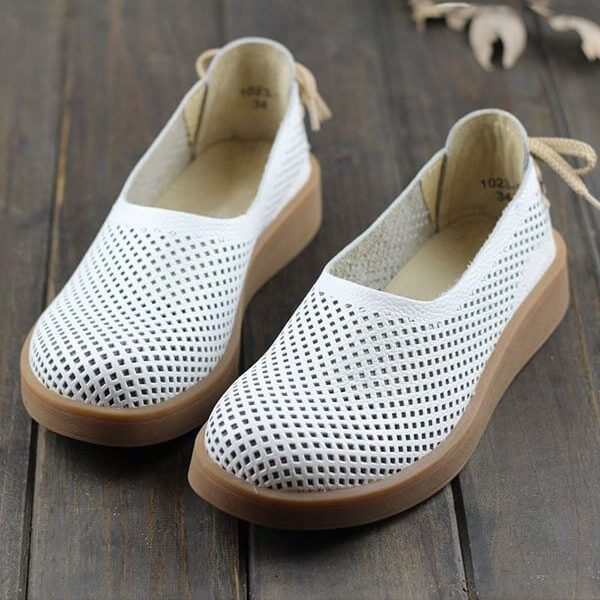 Alternative view of Handmade Soft Leather Retro Flat Shoes Flat Shoes