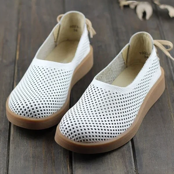 Alternative view of Handmade Soft Leather Retro Flat Shoes Flat Shoes