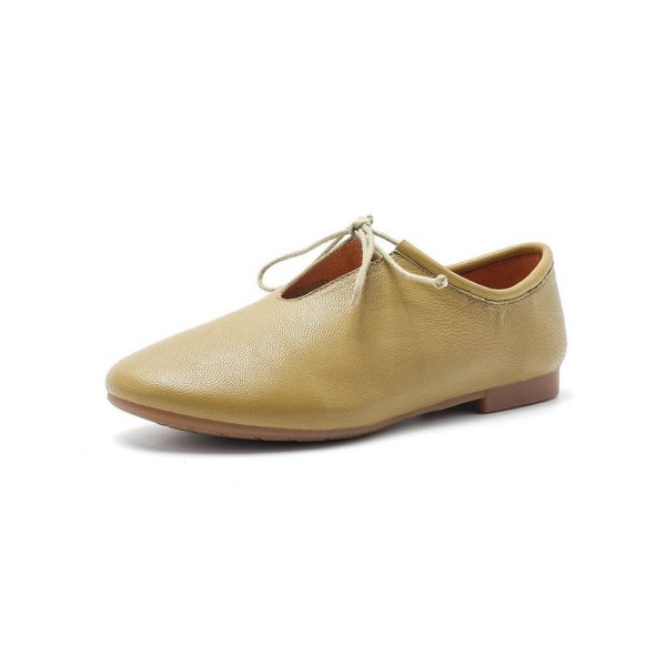 Handmade Leather Pointed Toe Retro Flat Shoes Flat Shoes