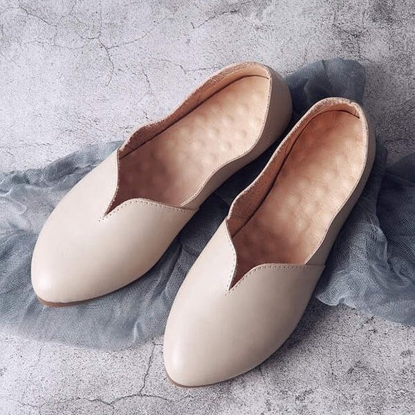 Alternative view of Homemade Soft Sole Comfortable Simple Leather Flats Flat Shoes