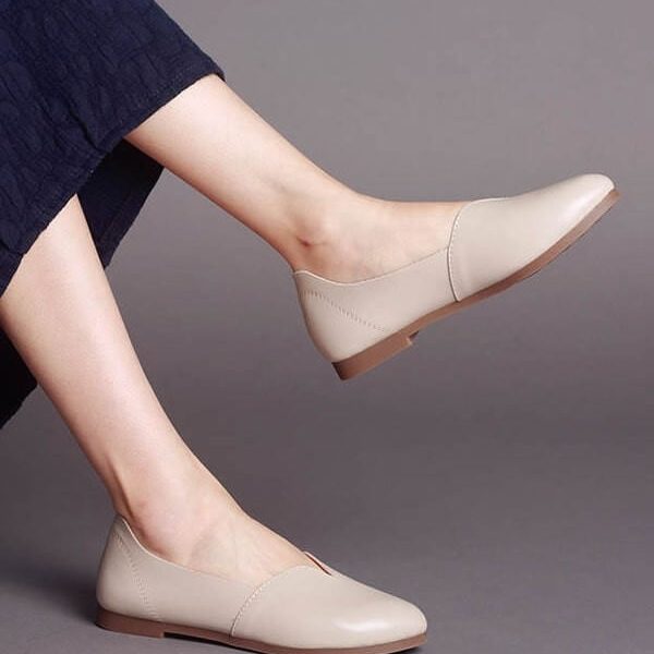 Homemade Soft Sole Comfortable Simple Leather Flats Flat Shoes