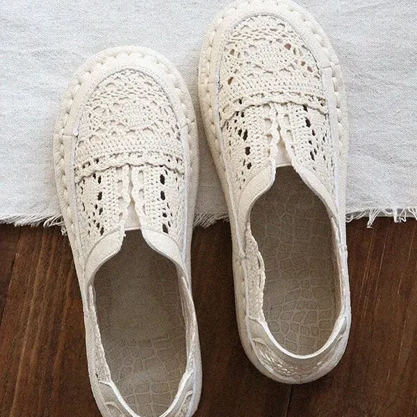 Retro Leather Soft Sole Comfortable Lace Flats Flat Shoes