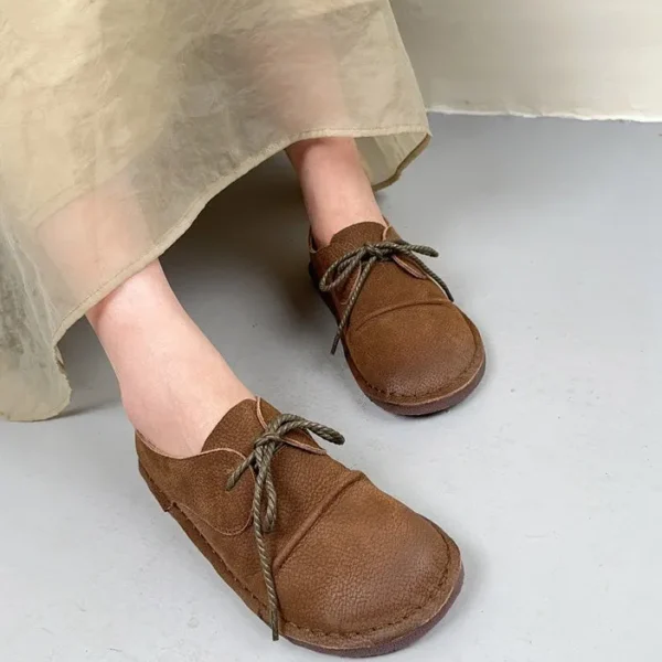 Spring Lace Up Comfortable Handmade Retro Flat Shoes Flat Shoes