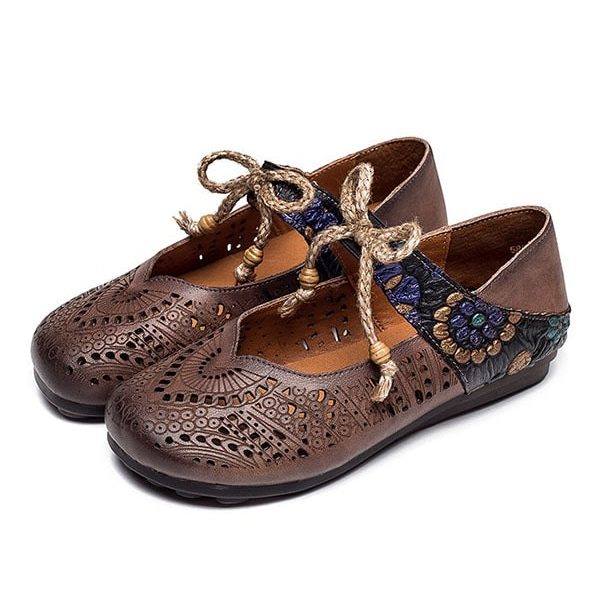 Alternative view of Spring Handmade Lace Up Retro Flat Shoes Flat Shoes