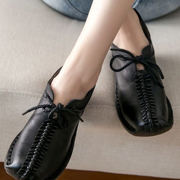 Alternative view of Spring Handmade Retro Leather Flat Shoes Flat Shoes