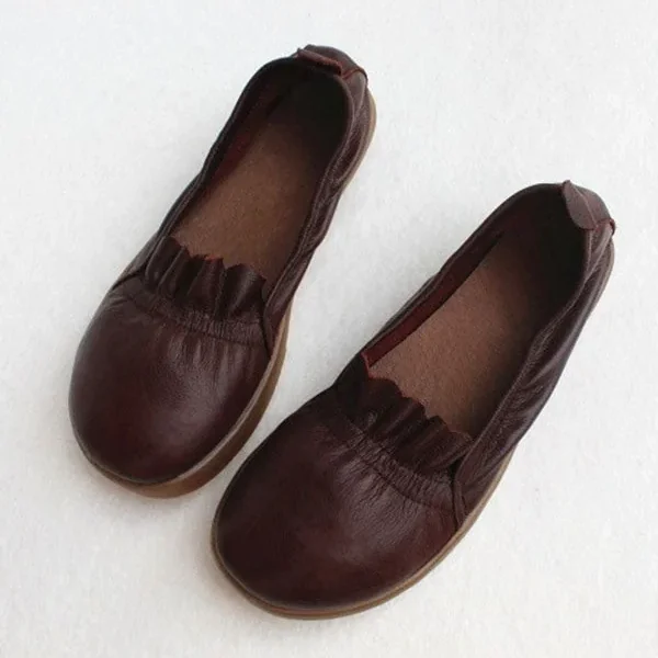 Alternative view of Spring Leather Flats Handmade Walking Shoes Flat Shoes