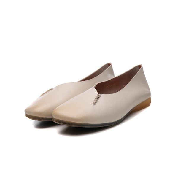 Spring Leather Flats Pointed Head Flat Shoes