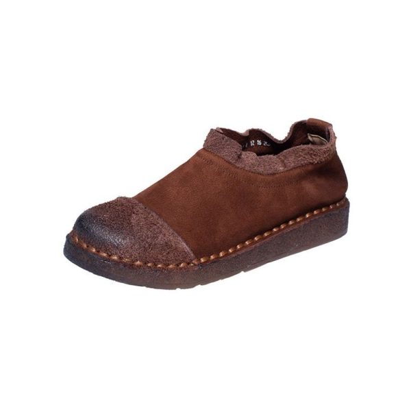 Spring Handmade Retro Soft Leather Ankle Boots Flat Shoes