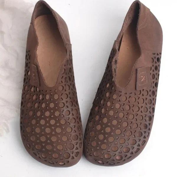 Alternative view of Summer Handmade Retro Leather Flat Shoes Flat Shoes