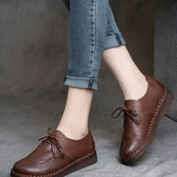 Alternative view of Handmade Soft Leather Retro Flat Shoes Flat Shoes
