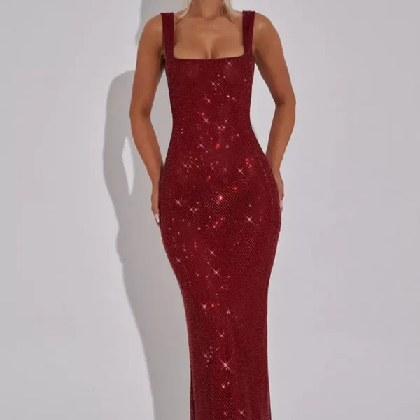 Alternative view of Sequin Mesh Diamond Strapless Bodycon Dress for Women