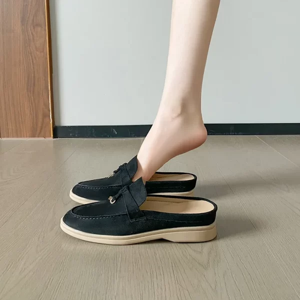 Soft Sole Tassel and Buckle Slip-On Loafers for Women with Hidden Wedge