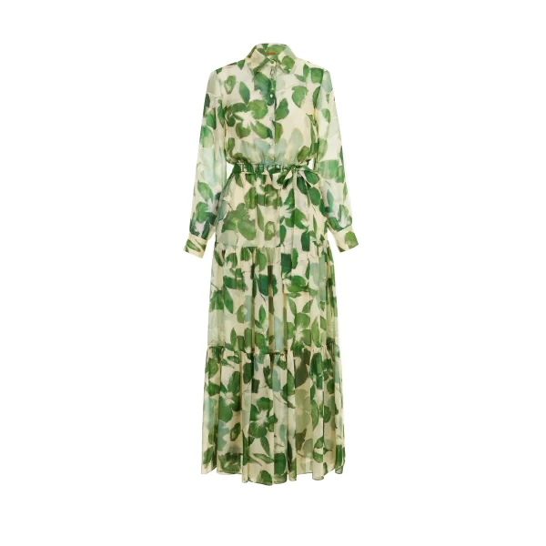 Alternative view of Spring 2025 Women's Polyester Print A-Line Ankle-Length Dress with Belt