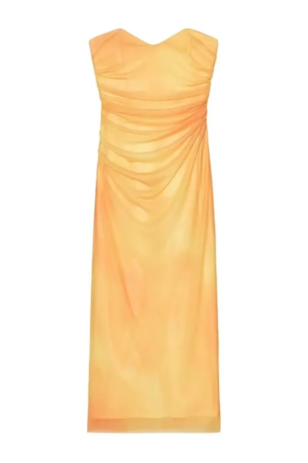 Alternative view of Summer 2025 Strapless Tie Dye Midi Dress for Women Slim Fit Polyester Party Dress