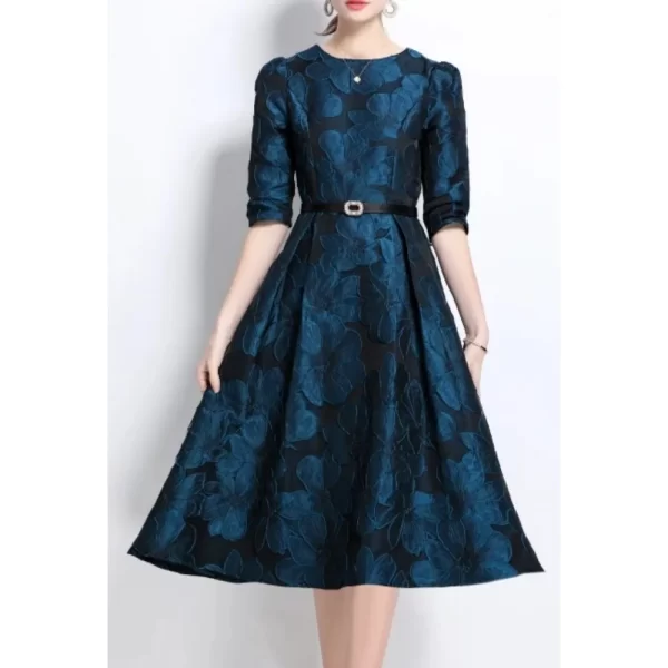 Alternative view of French Fashion Print ONeck ALine Ball Gown Dress Women Vintage Elegant Party