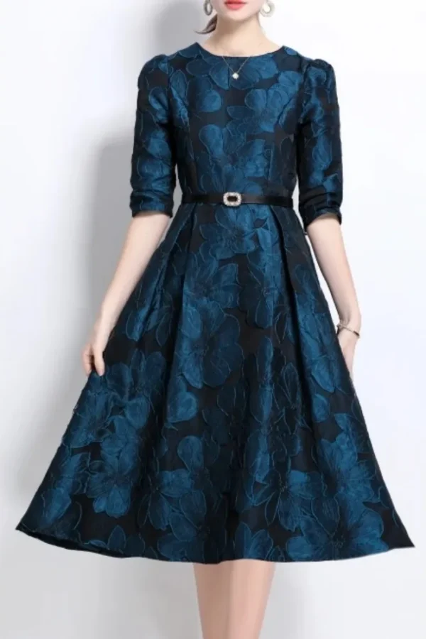 Alternative view of French Fashion Print ONeck ALine Ball Gown Dress Women Vintage Elegant Party