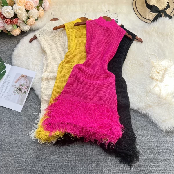 Alternative view of Women Sexy Knitted Mini Dress Hollow Out Club Party Summer