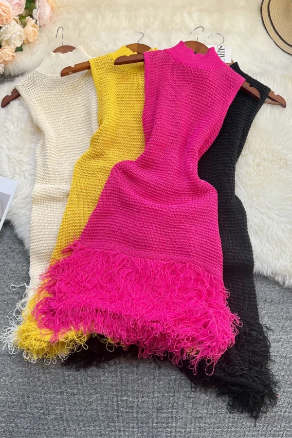 Alternative view of Women Sexy Knitted Mini Dress Hollow Out Club Party Summer