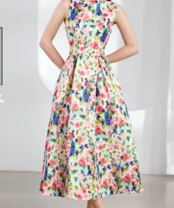 Alternative view of Retro Print Summer Dress for Women Spaghetti Strap Mini Club Style