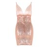 Sequin Spaghetti Strap Short Bodycon Evening Dress