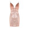 Sequin Spaghetti Strap Short Bodycon Evening Dress