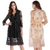 Womens Sequin Embroidered V-Neck Flared Mini Dress