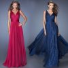 Sequin Dress V-Neck Backless Mesh Waist A-Line Sleeveless Long Evening Gown