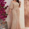 Plus Size Sequin Dress V-Neck Half Sleeve Slim Flowy Evening Gown