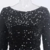 Long Sleeve Sequin Stretch Velvet Mermaid Evening Dress