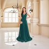 Emerald Green Sequin Backless Slim Evening Gown Womens Bridesmaid Dress