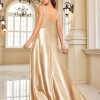Deep-V Sleeveless Sequin Elegant Evening Gown Bridesmaid Plus Size