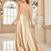 Deep-V Sleeveless Sequin Elegant Evening Gown Bridesmaid Plus Size