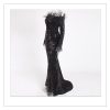 Feather Off-Shoulder Sequin Velvet Stretch Mermaid Evening Party Dress
