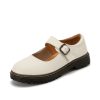 Womens Preppy Round Toe Mary Jane Shoes Buckle Strap Leather Platform