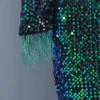 Sequin Dress Feather Off Shoulder Long Sleeve Mermaid Evening Gown