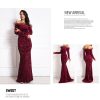 Feather Off-Shoulder Sequin Velvet Stretch Mermaid Evening Party Dress
