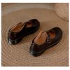 Womens Preppy Round Toe Mary Jane Shoes Buckle Strap Leather Platform