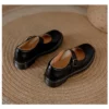 Womens Preppy Round Toe Mary Jane Shoes Buckle Strap Leather Platform