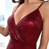 Womens Sequin Mermaid Evening Dress Slim Fit Formal Prom Party Gown