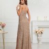 Womens Sequin Bodycon Evening Dress Spaghetti Strap V-Neck High Slit