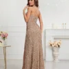 Womens Sequin Bodycon Evening Dress Spaghetti Strap V-Neck High Slit